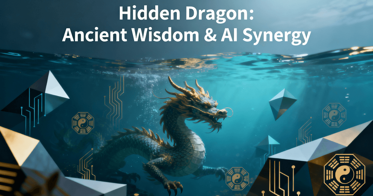 Illustration of the hidden dragon stage, with the dragon concealed underwater